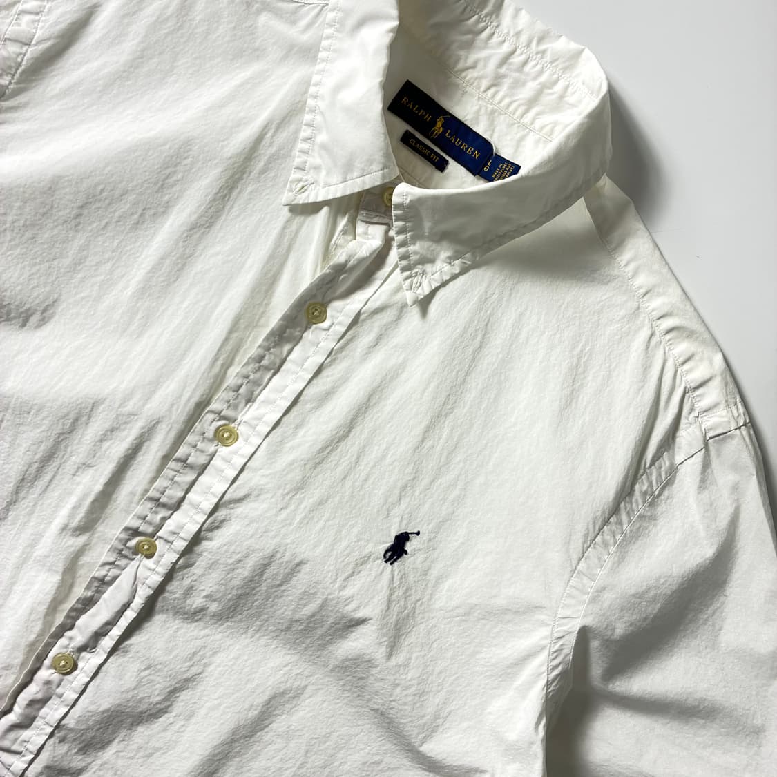 Polo  폴로 랄프로렌 자수 코튼 화이트 반팔 셔츠  상품이미지2