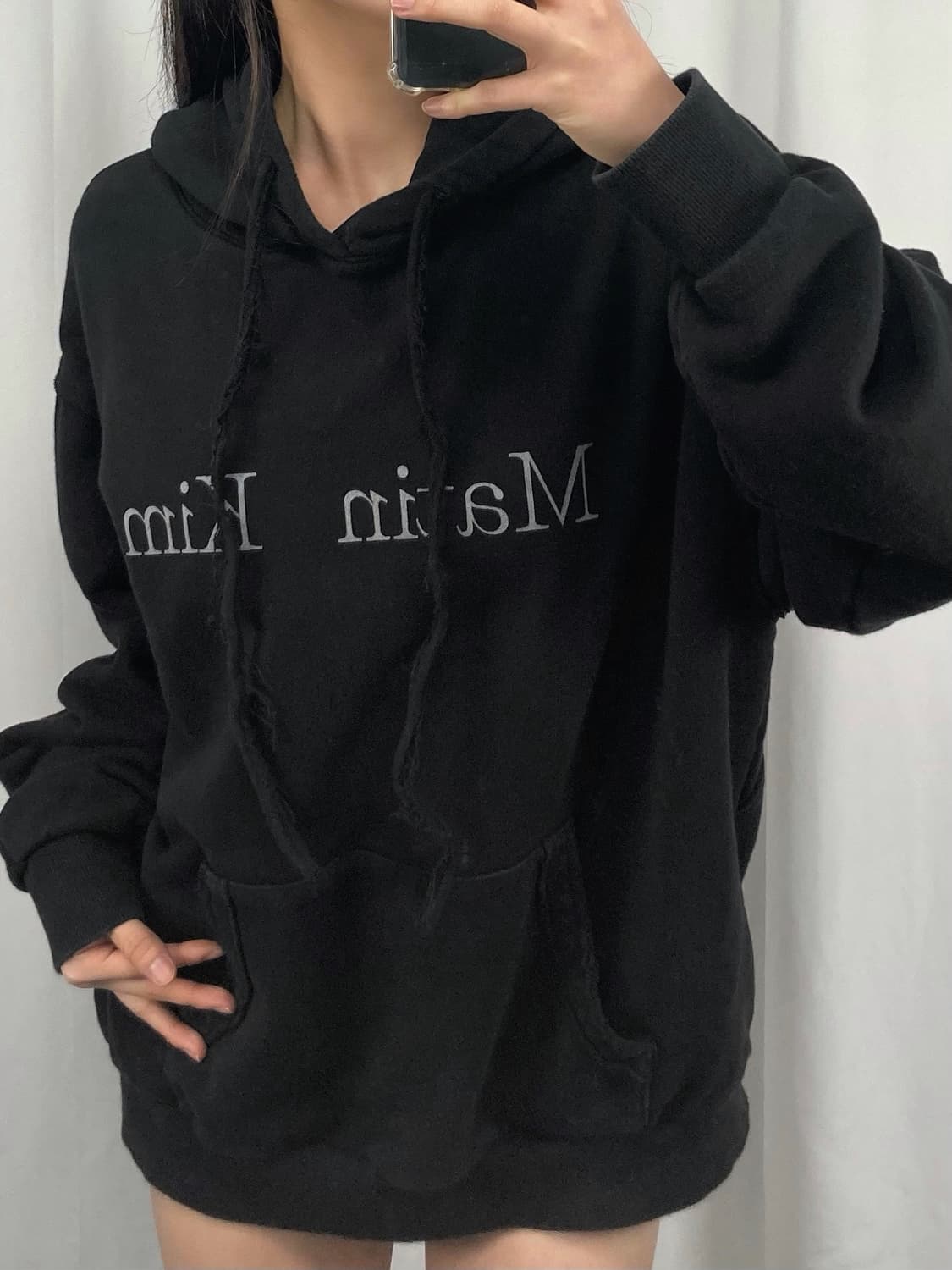 마뗑킴 블랙 후드티 상품이미지1