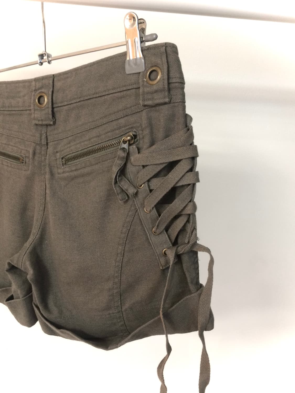 Khaki y2k Lace up Short 오네갸루 갸루 레이스업 쇼츠 상품이미지2