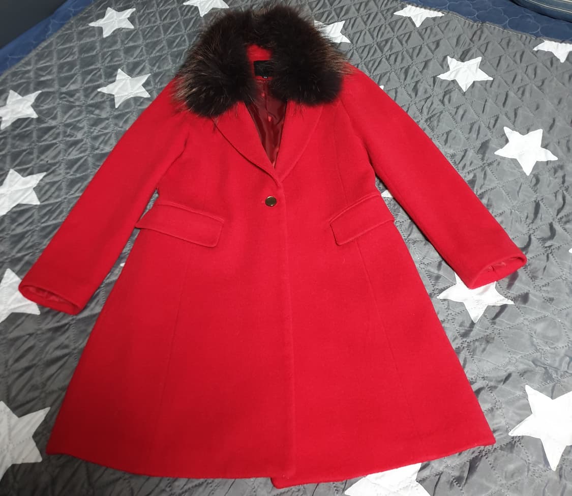 조이너스 라쿤퍼 울90%혼방 싱글코트 레드 (66) 상품이미지1