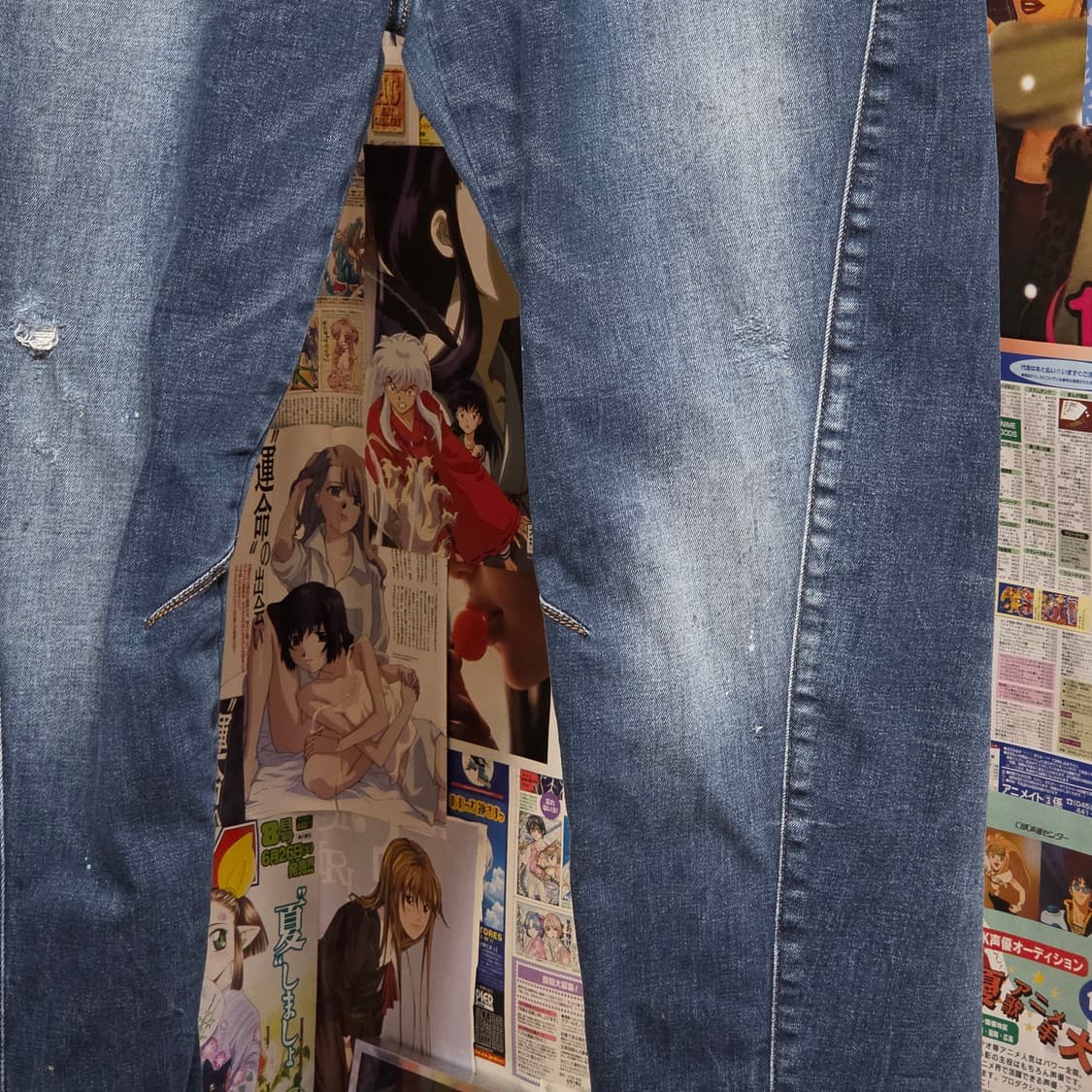 에비수 절개라인 중청 데님 팬츠 상품이미지7