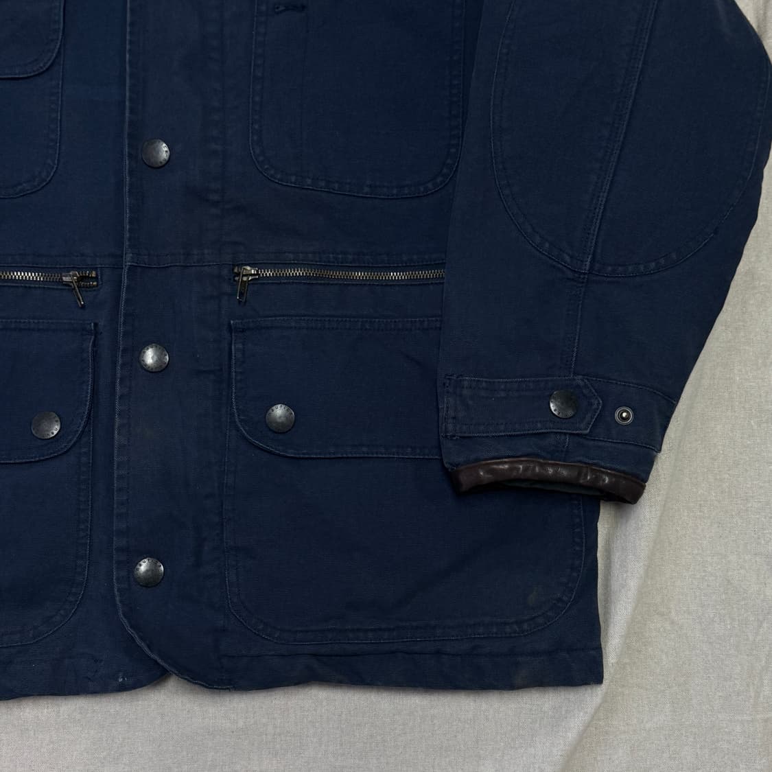 노티카 재팬 빈티지 누빔 레더카라 헌팅자켓 S(105) 상품이미지2