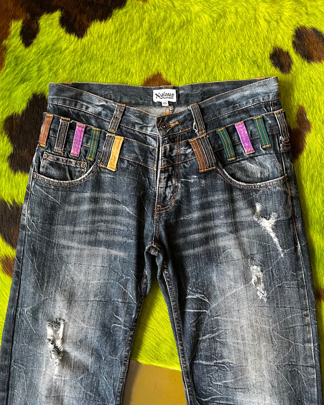 90-00s Nylaus Double Waist Denim Pants 상품이미지4