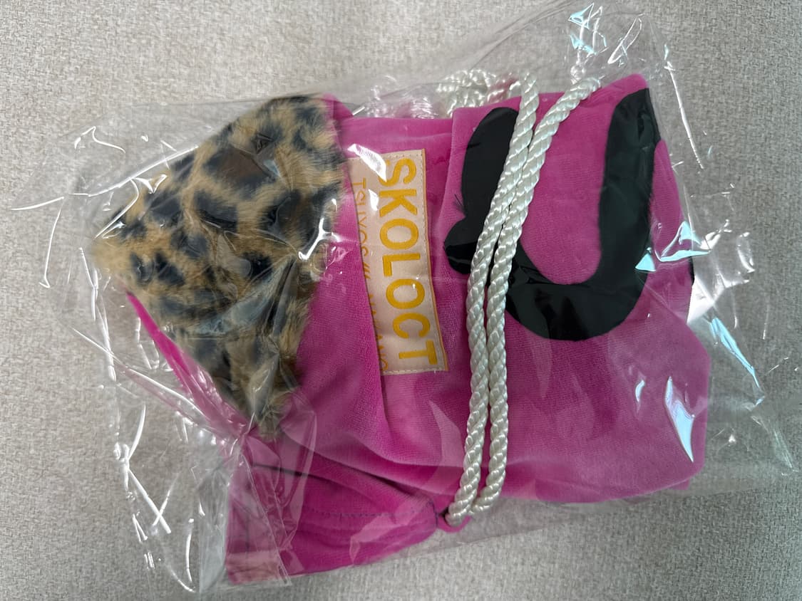 Skoloct 머니백 💲벨벳  핑크 호피 상품이미지9