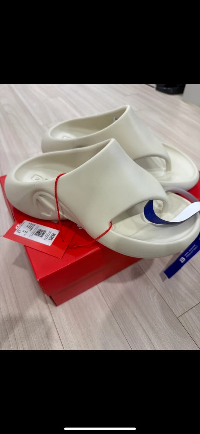 디젤 슬리퍼 아이보리 새상품 260 상품이미지1