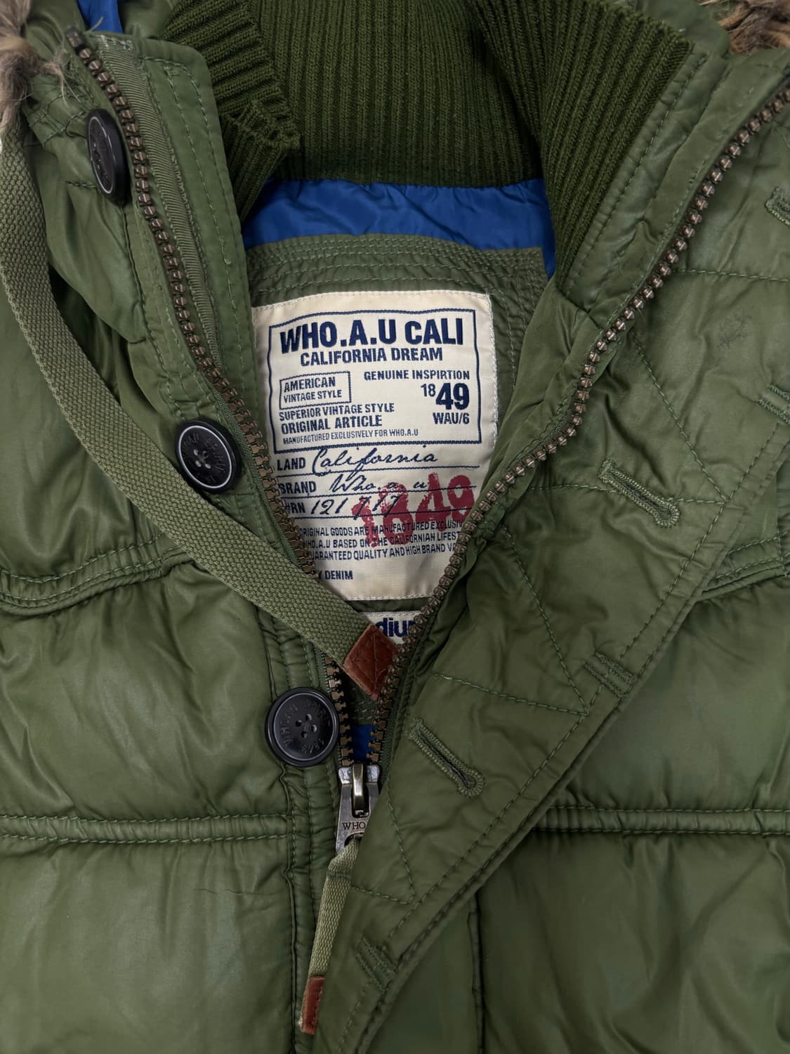 “Who.A.U ”Y2K Mood Khaki Fur Padding 상품이미지4