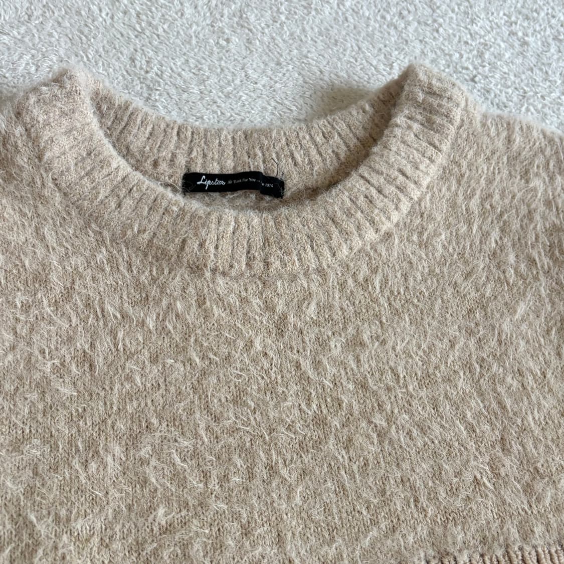 일본빈티지 베이지 꼬임 니트 상품이미지5