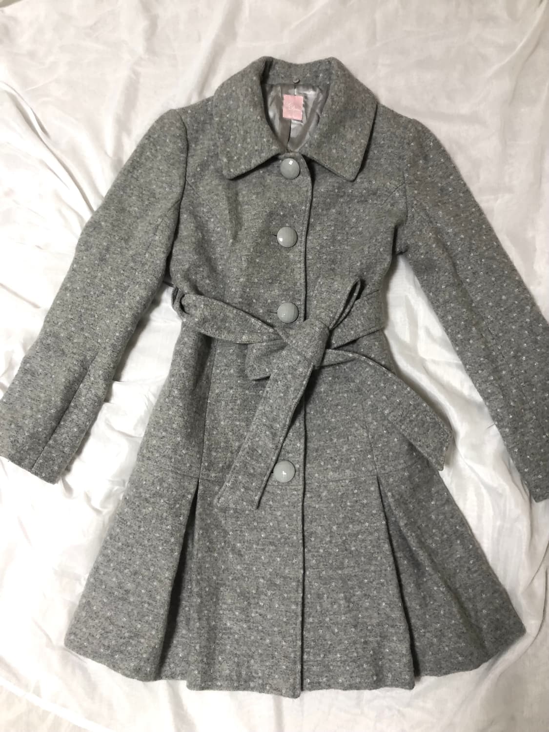 그레이 갸루 원피스 코트 라떼갸루 핀터깔 플레어 코트 상품이미지2