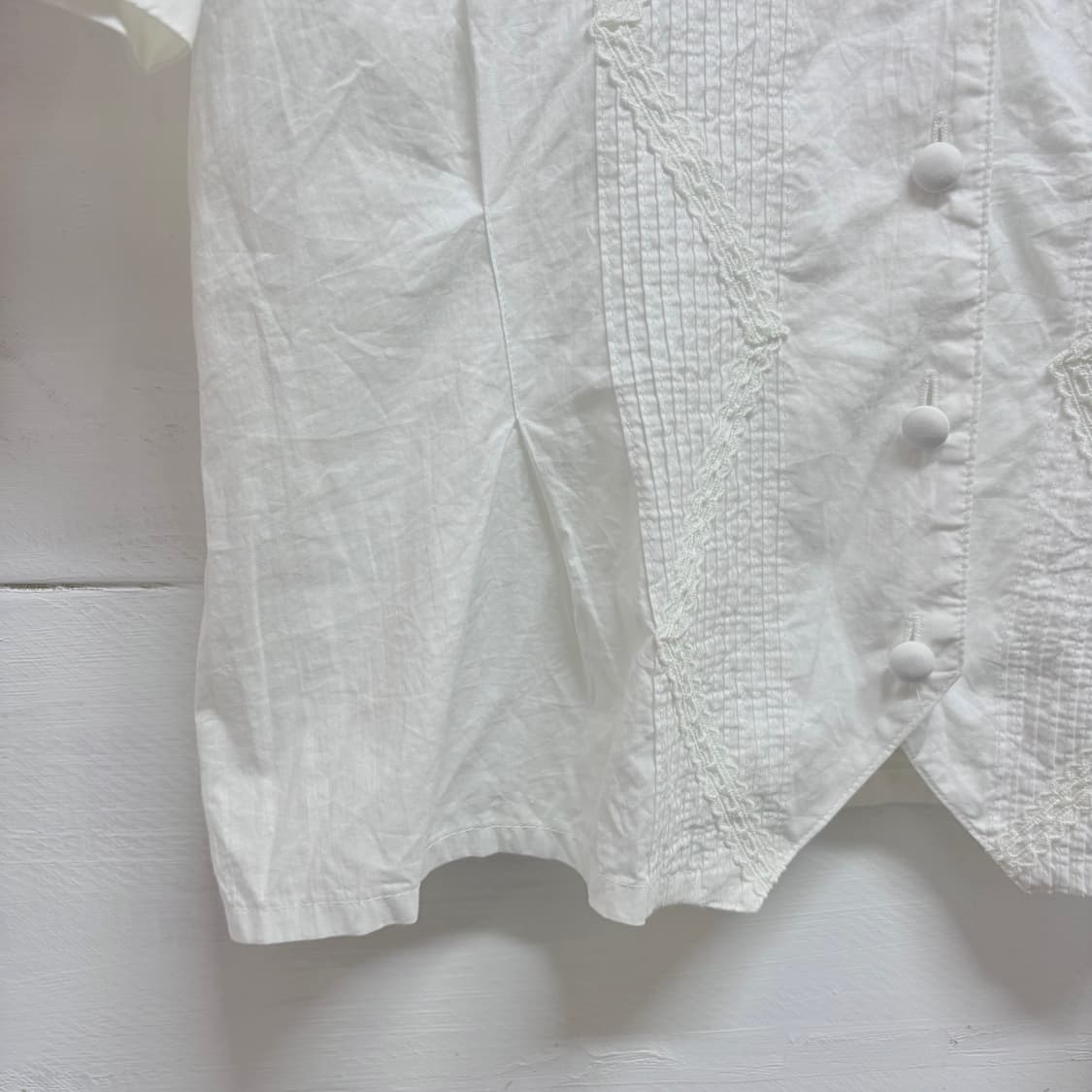 화이트 코튼 레이스 클래식 빈티지 블라우스  JPN 상품이미지3