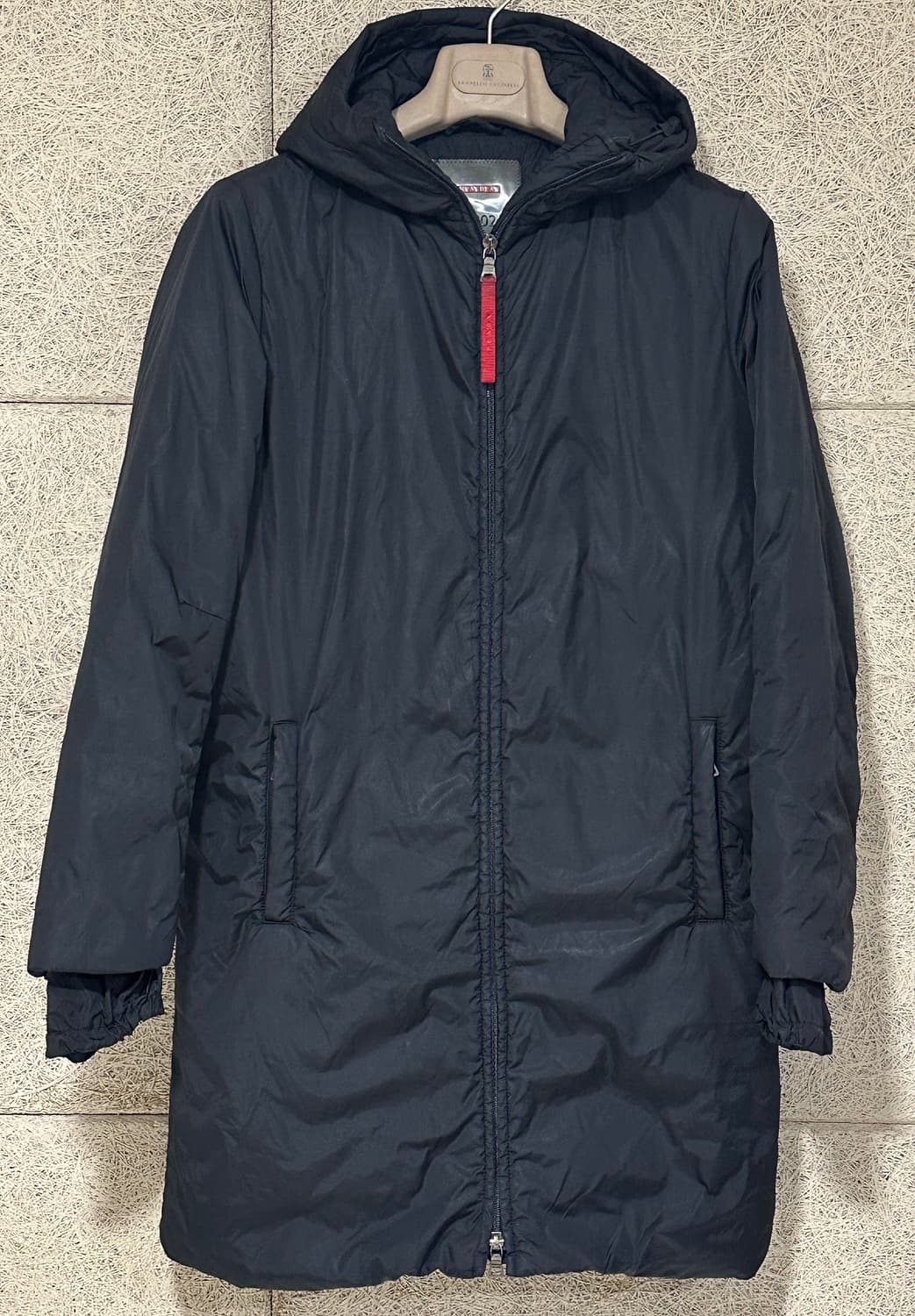 프라다 롱 패딩 후드 자켓 레인코트 점퍼 블랙 40 상품이미지3