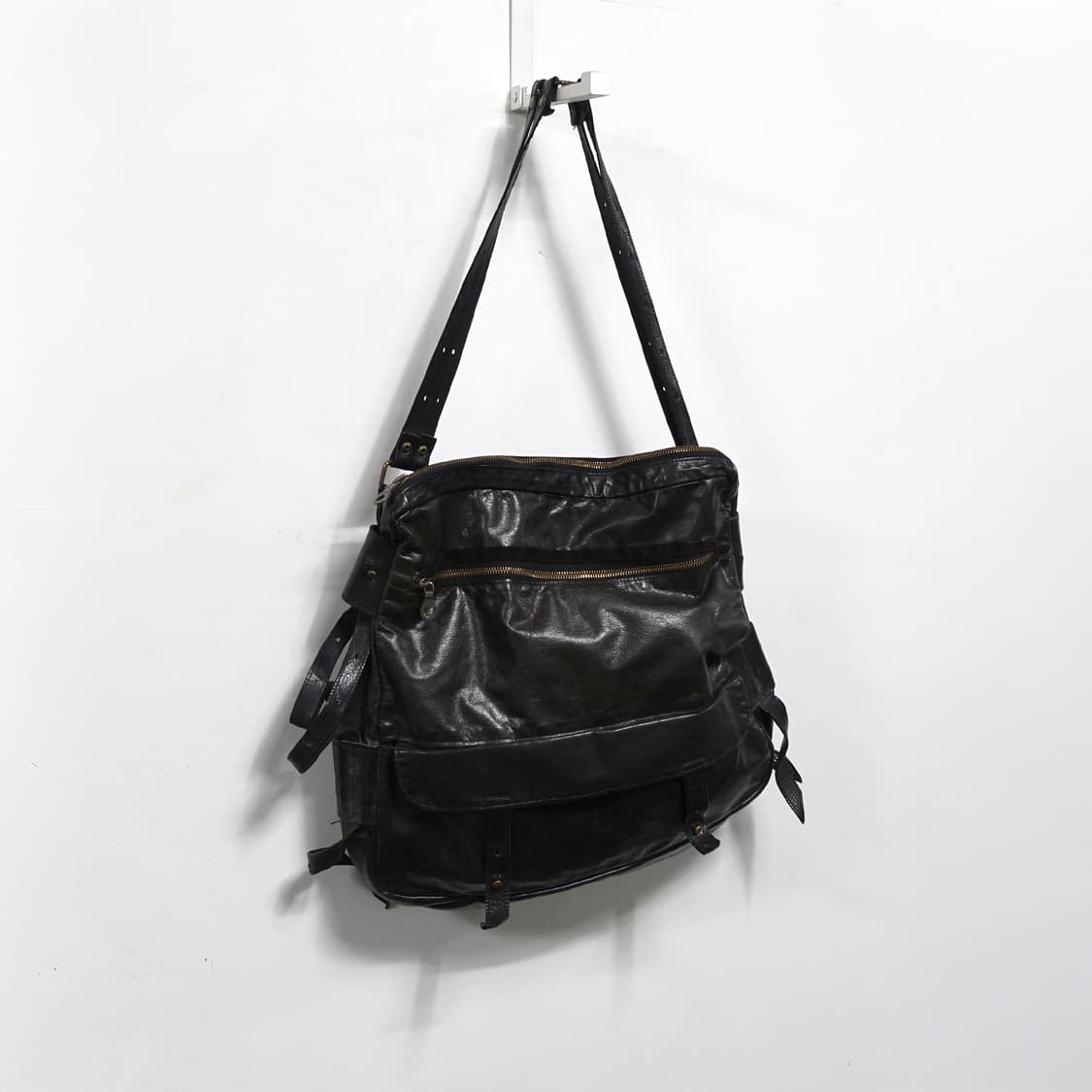 JAS MB 아티잔 잉글랜드 핸드메이드 더블벨트 레더 숄더백 상품이미지3