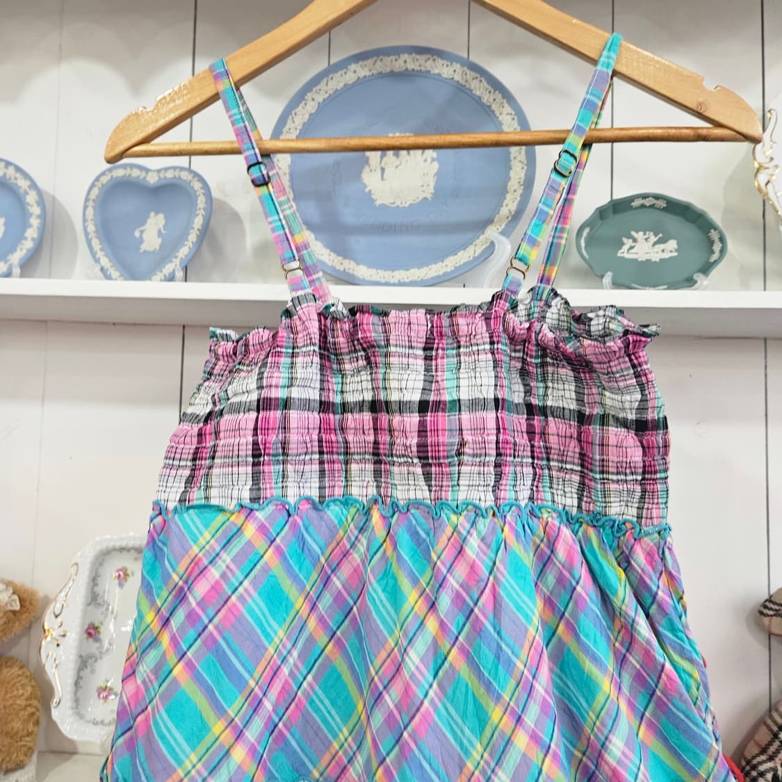 아가일 체크 믹스 캉캉 원피스 상품이미지4