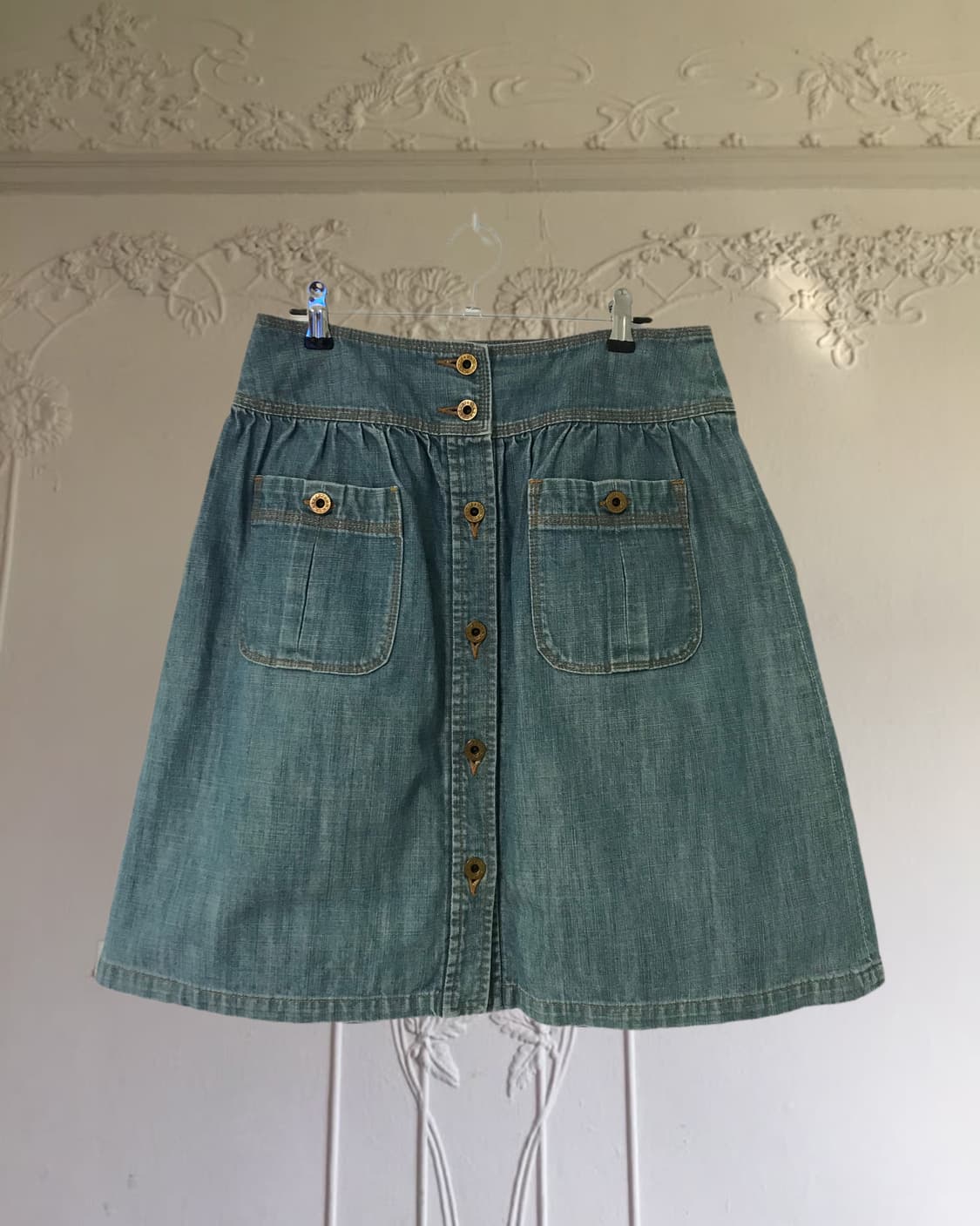 vintage denim button skirt 상품이미지7