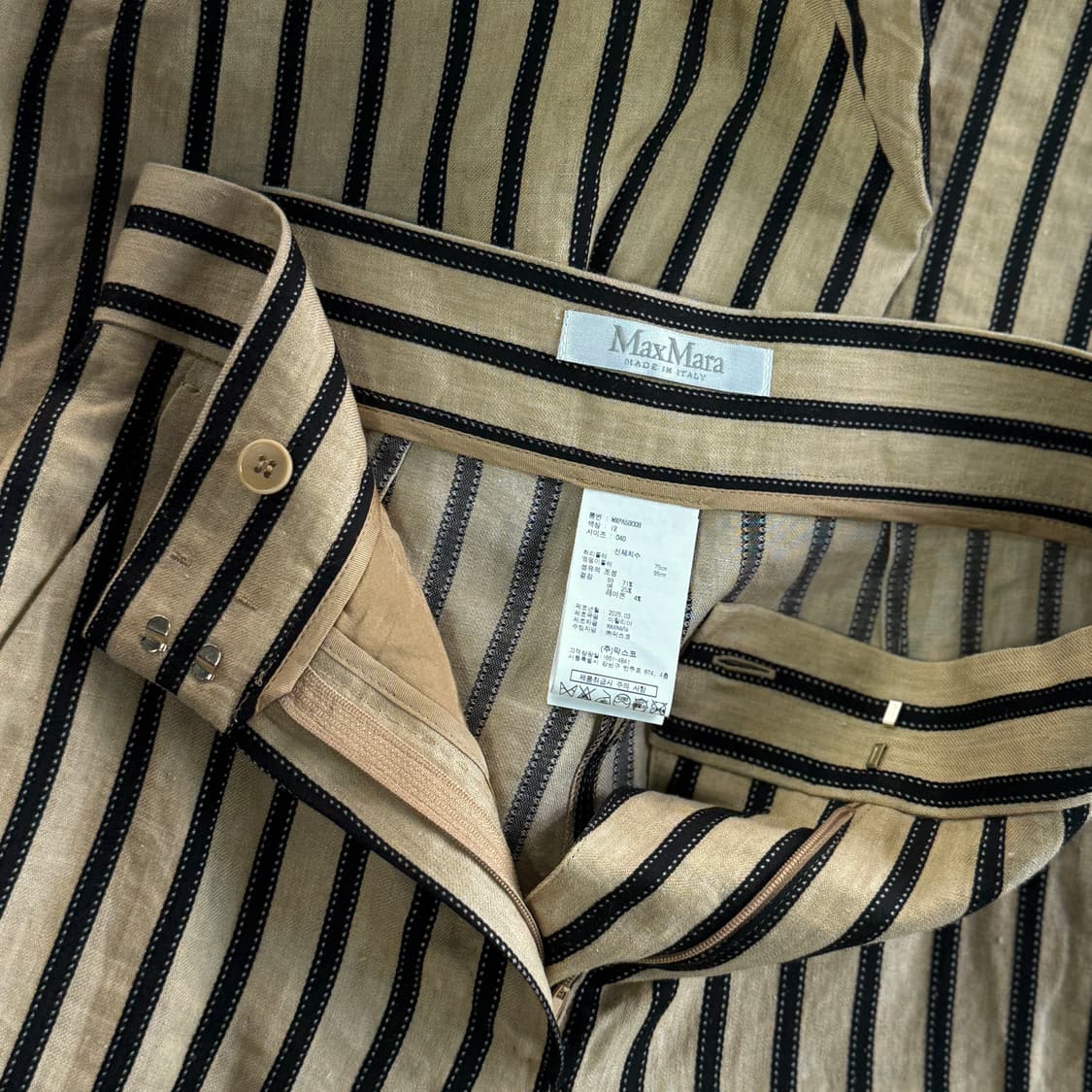 막스마라 25SS 스트라이프 린넨 팬츠 상품이미지4