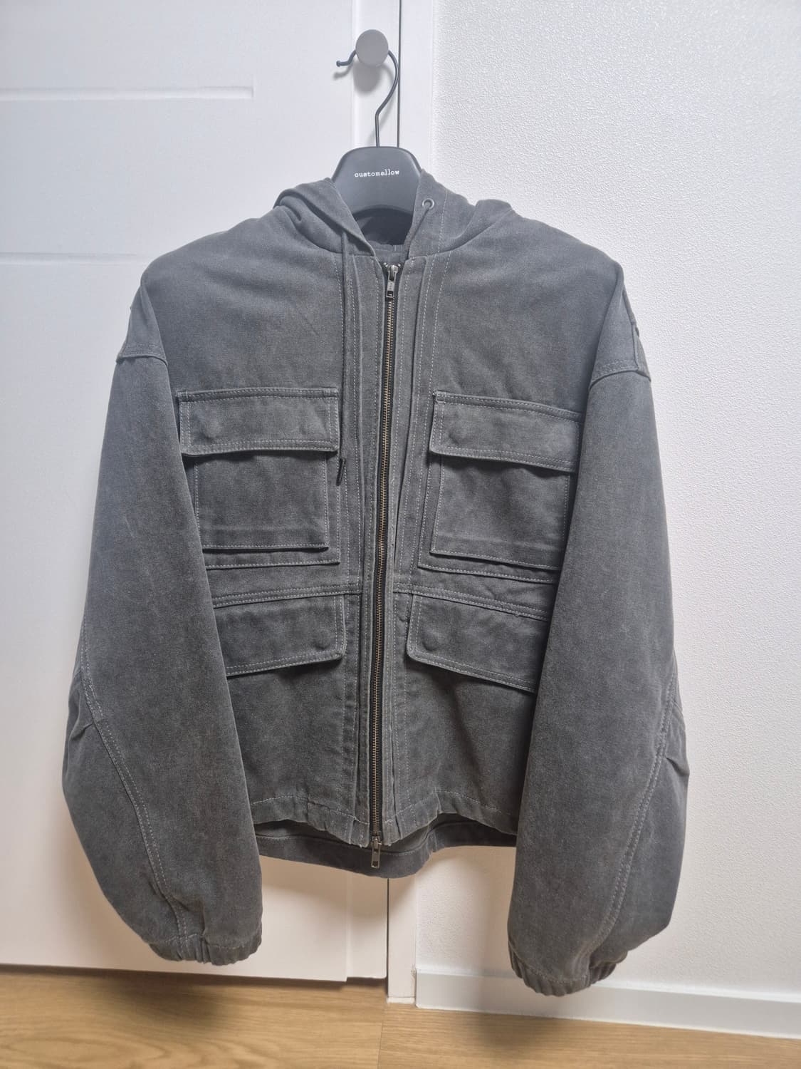 커스텀멜로우 grey cotton dyed hood jacket 상품이미지1