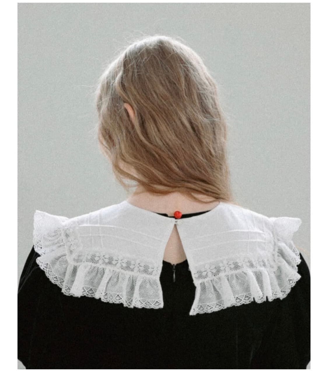 플레따 벨벳 리본 드레스 + 레이스 카라 세트 상품이미지3