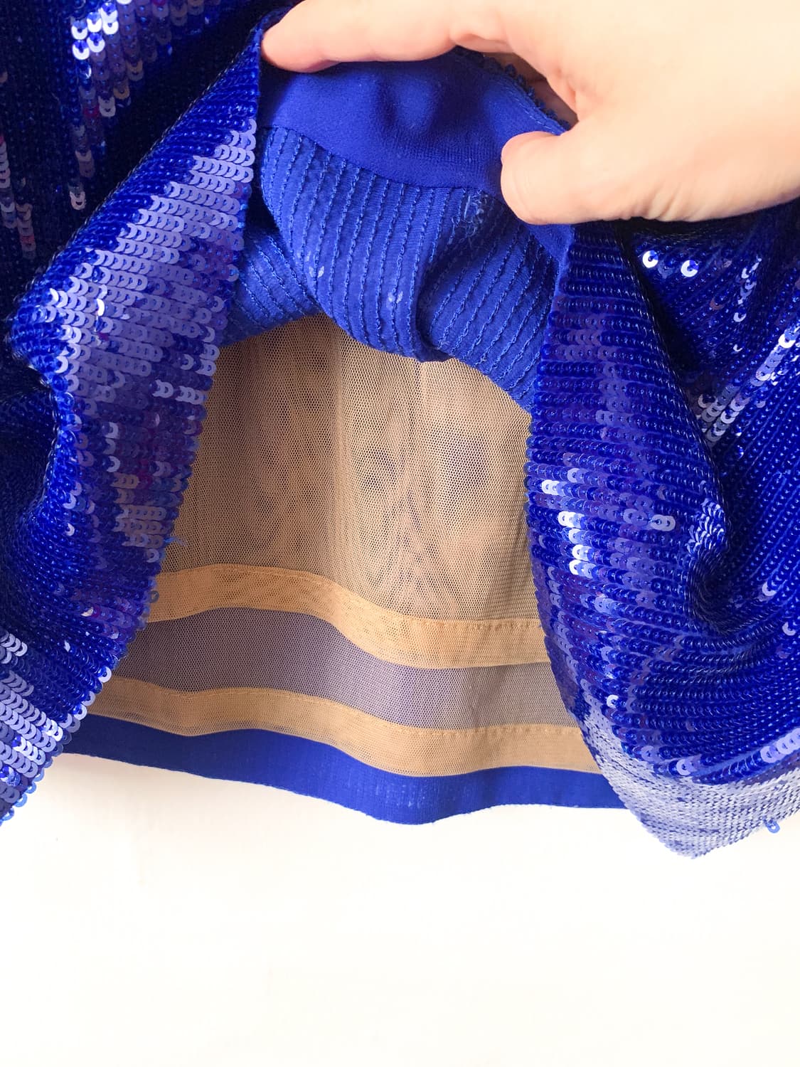 MSGM 블루 시퀸 스팽글 여성 반팔 티셔츠 S사이즈 상품이미지5