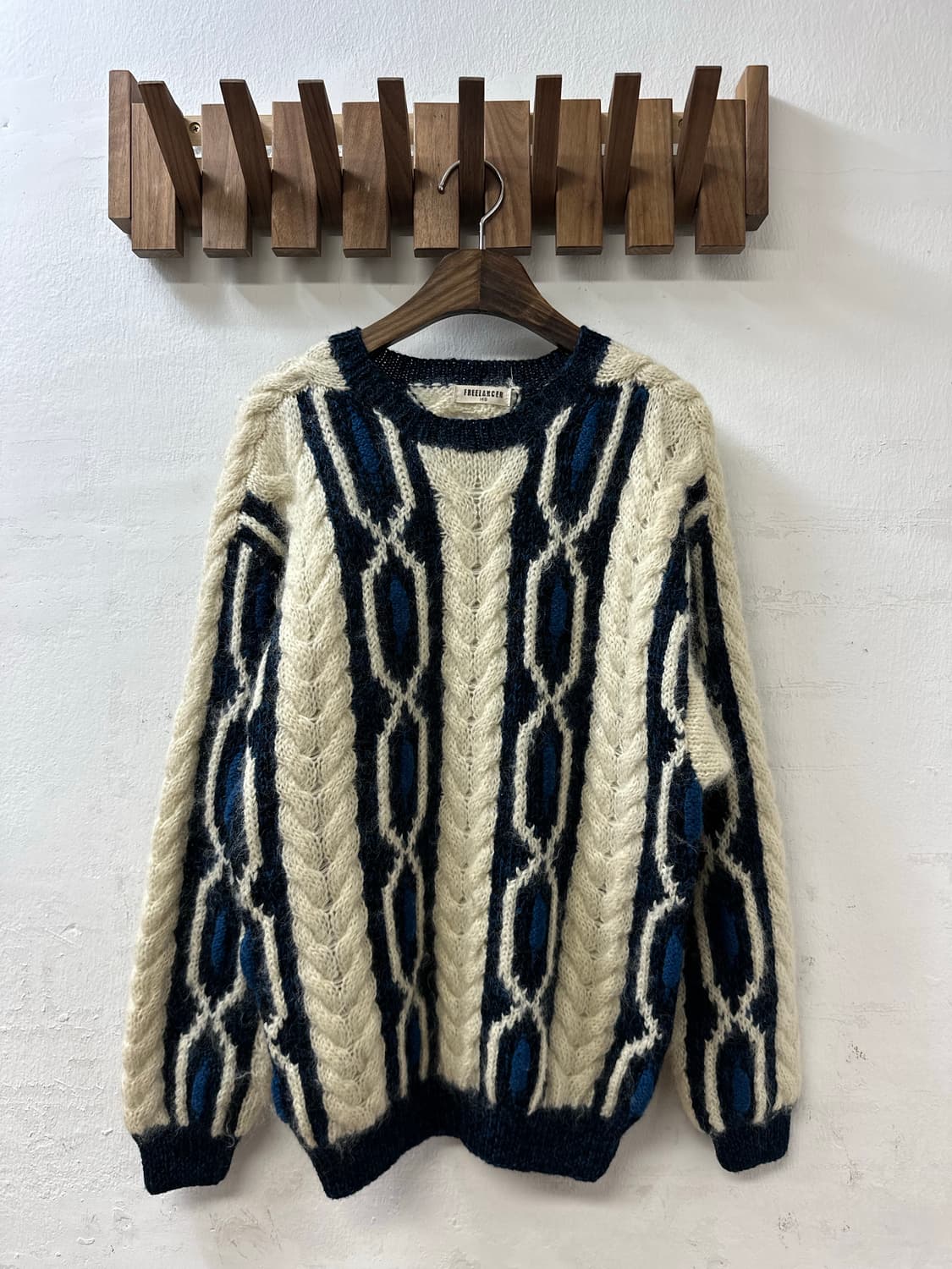 일본빈티지 FREELANCER 케이블 니트 울 풀오버 스웨터 상품이미지1