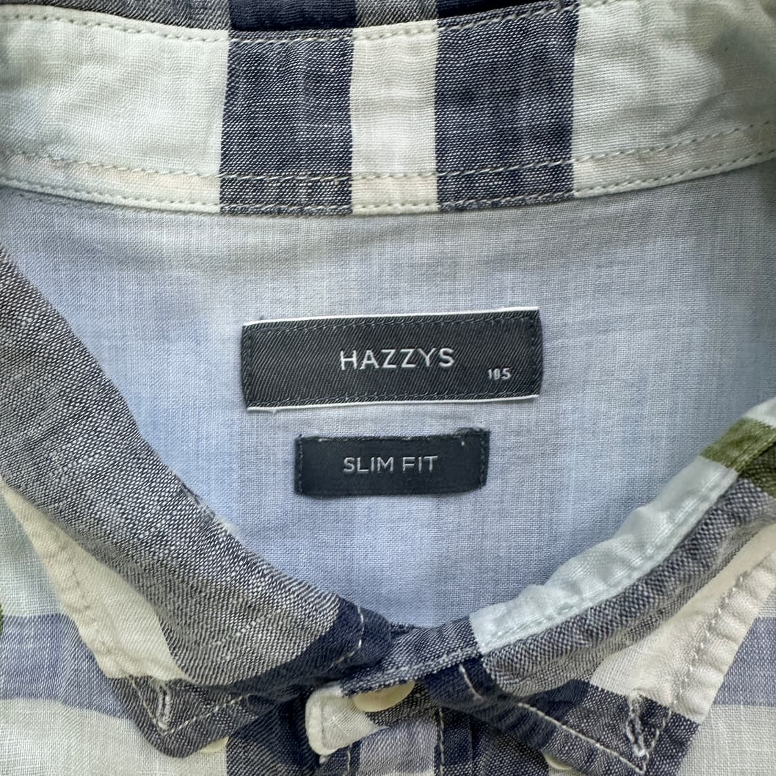 105 헤지스 린넨 체크 반팔셔츠 0317D 상품이미지2