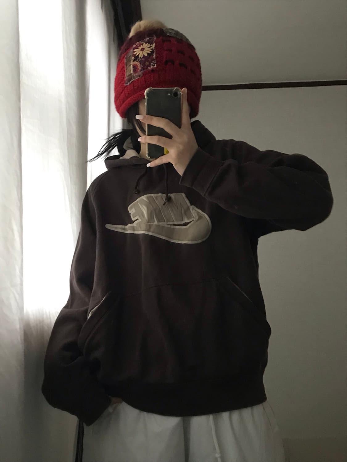 나이키 00s 브라운 빅로고 후드티 상품이미지4