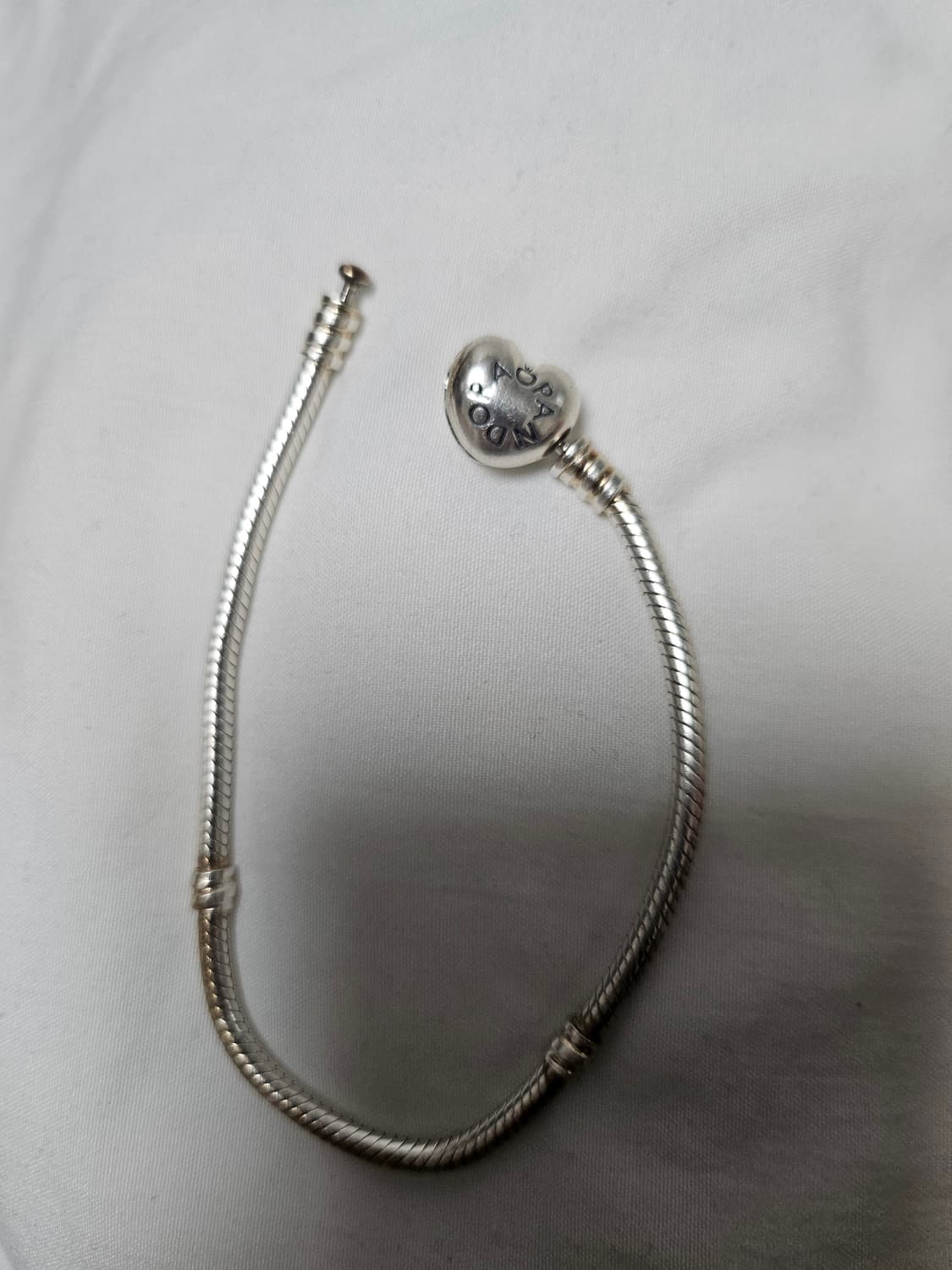 판도라 모먼트 하트 클래습 스네이크 체인 실버 팔찌 상품이미지1