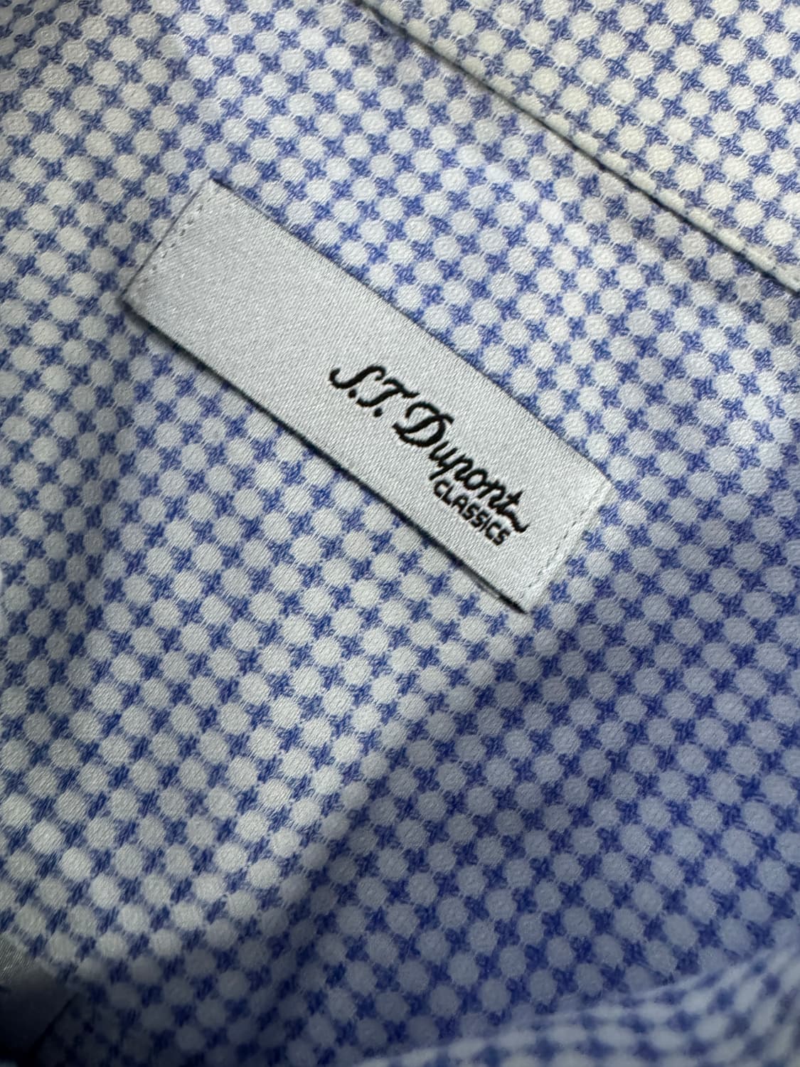 정품 S.T 듀퐁 체크 반팔 셔츠 L 블루 상품이미지3