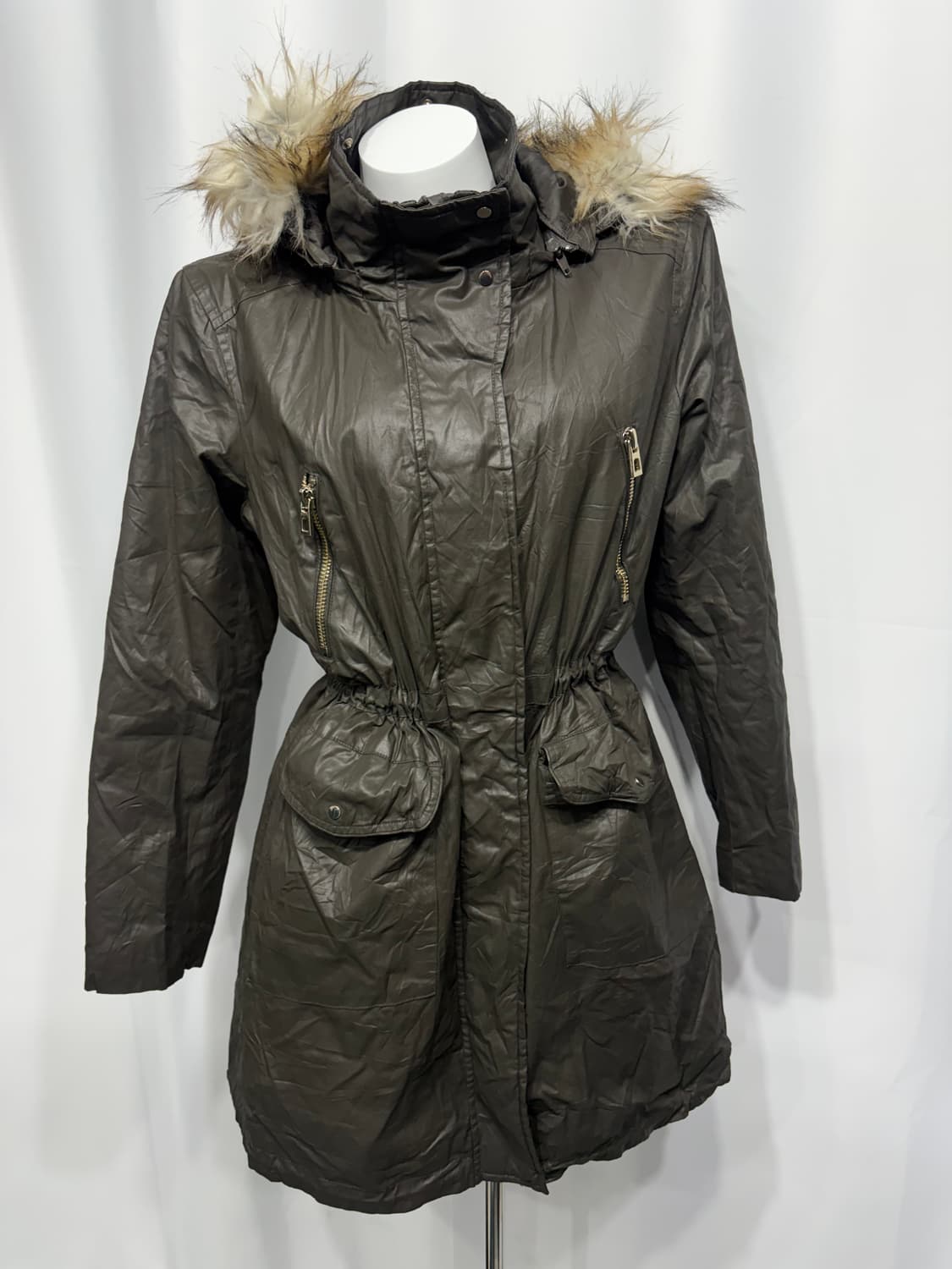 🎸카키 퍼 코팅 롱 자켓🎸 상품이미지6