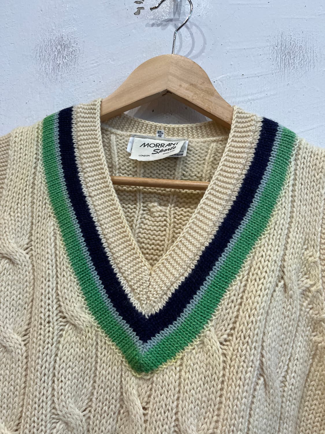 morrant sports 케이블 울 니트 베스트 Made in UK 상품이미지3