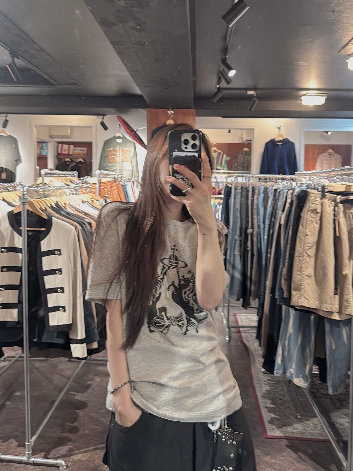 비비안웨스트우드 사자 그래픽 프린팅 그레이 반팔 티셔츠 M 상품이미지7