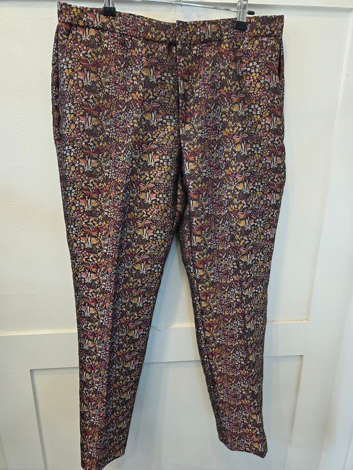 자라 메탈릭 플로럴 자가드 여성 바지 상품이미지4