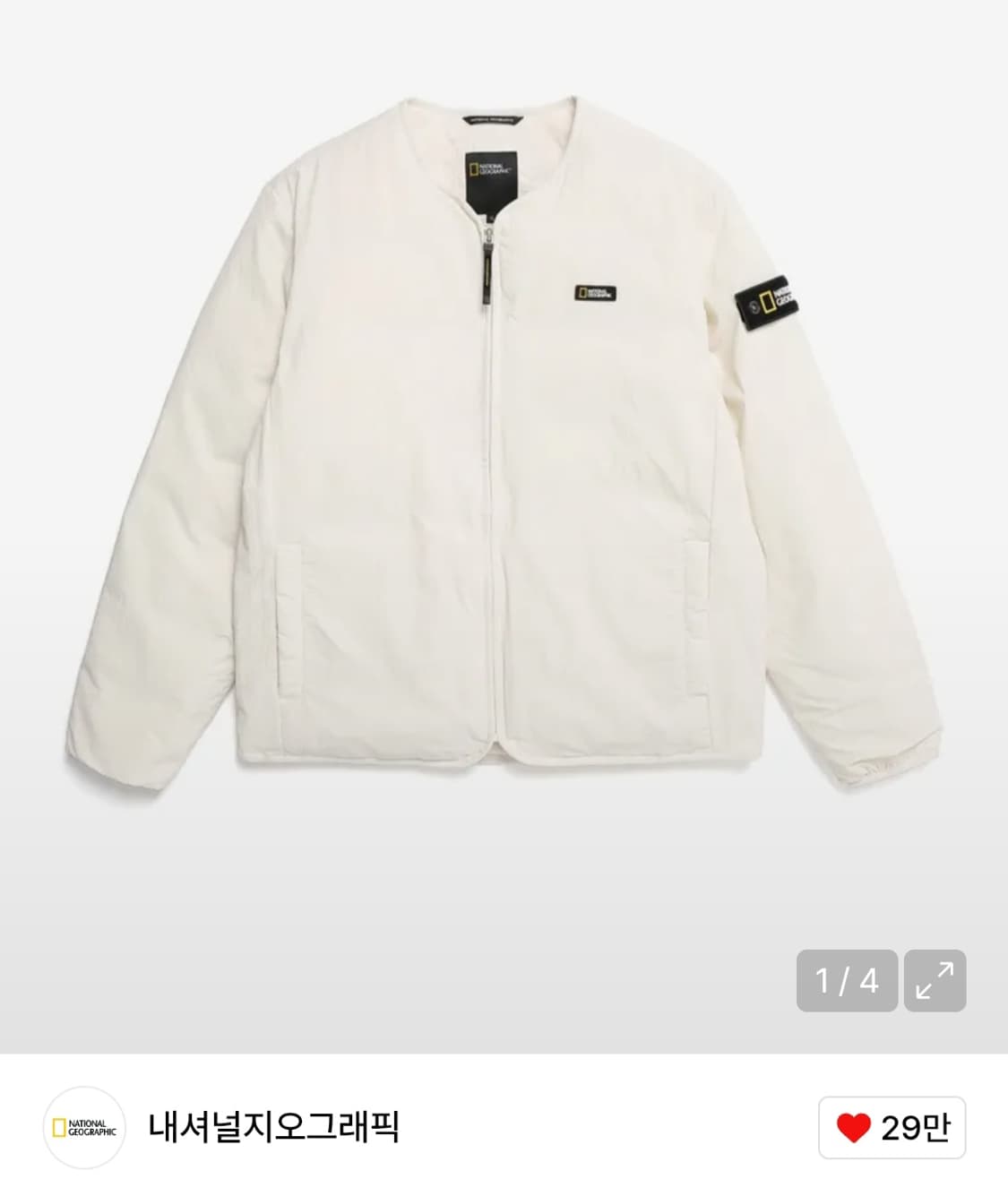 내셔널지오그래픽 노카라 경량 다운 패딩 상품이미지1