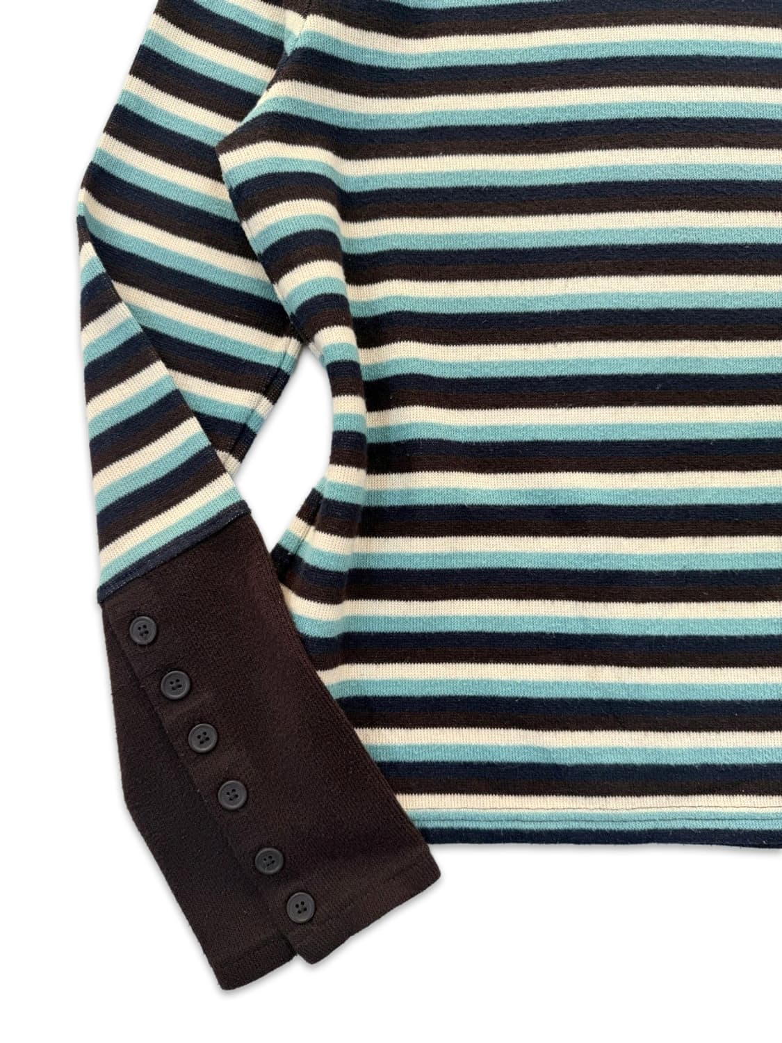 빈티지 Hushush 스트라이프 브라운 단추 디테일 니트 상품이미지4