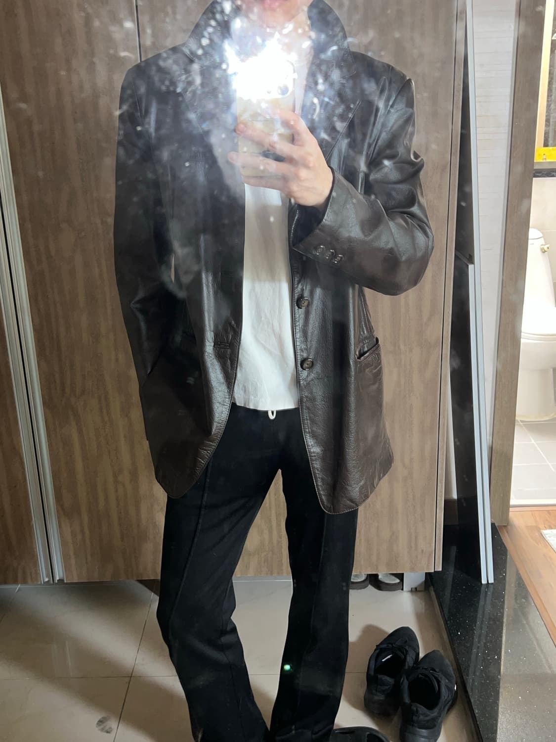 빈티지 브라운 가죽 블레이저 (소가죽) 상품이미지6