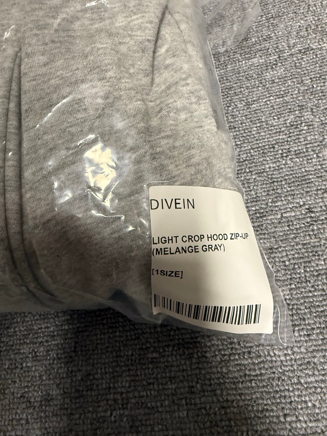 새상품) 다이브인 크롭 후드집업 그레이 상품이미지2