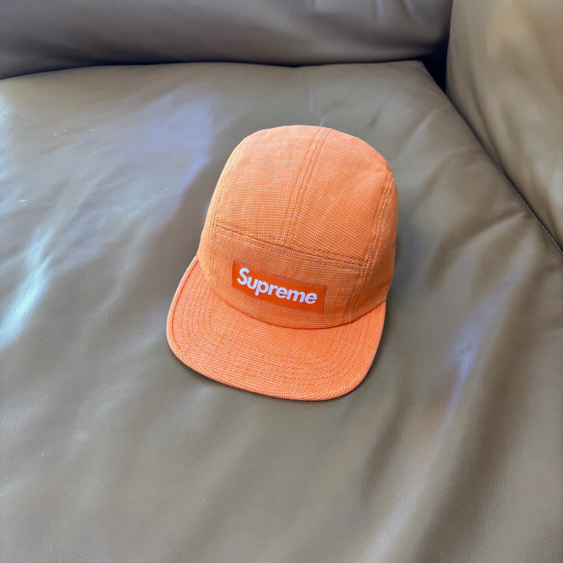 슈프림 캠프캡 모자 박스로고 오렌지 상품이미지1