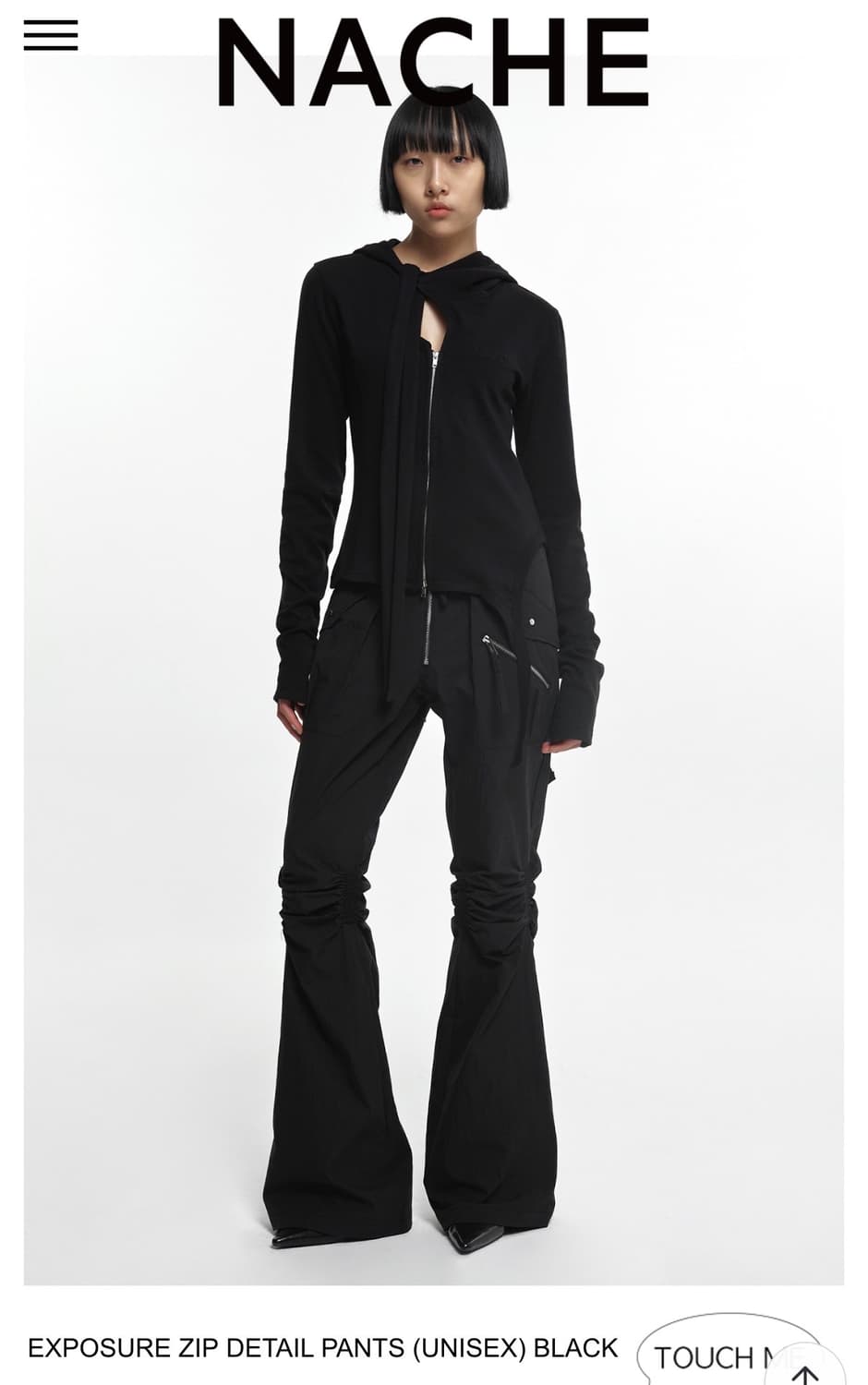 나체 EXPOSURE ZIP DETAIL PANTS BLACK 0사이즈 상품이미지1