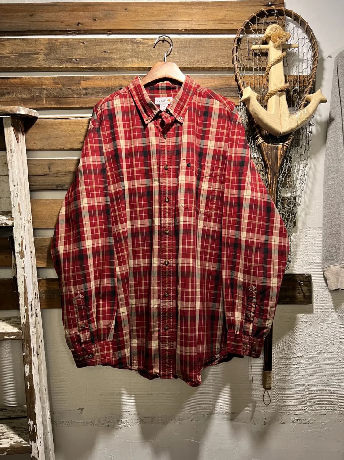 [2XL]칼하트 USA 레드 타탄체크 워크 셔츠 상품이미지1