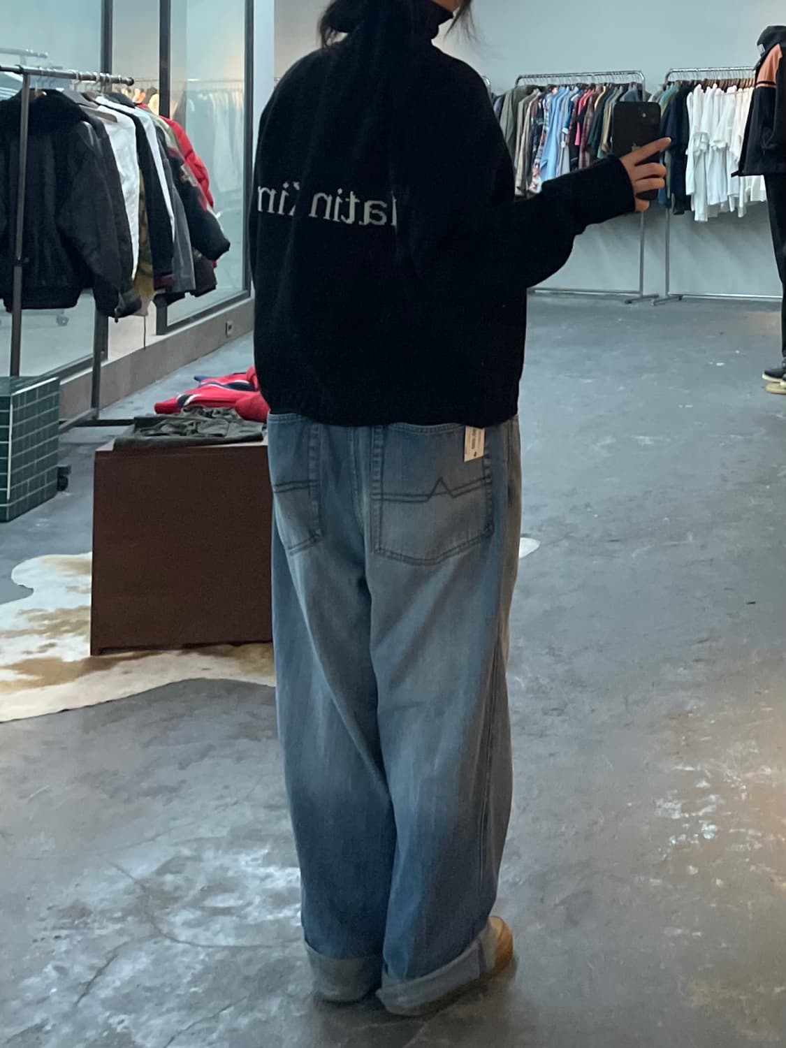 마뗑킴 백로고 블랙 니트 집업 H2359 상품이미지1