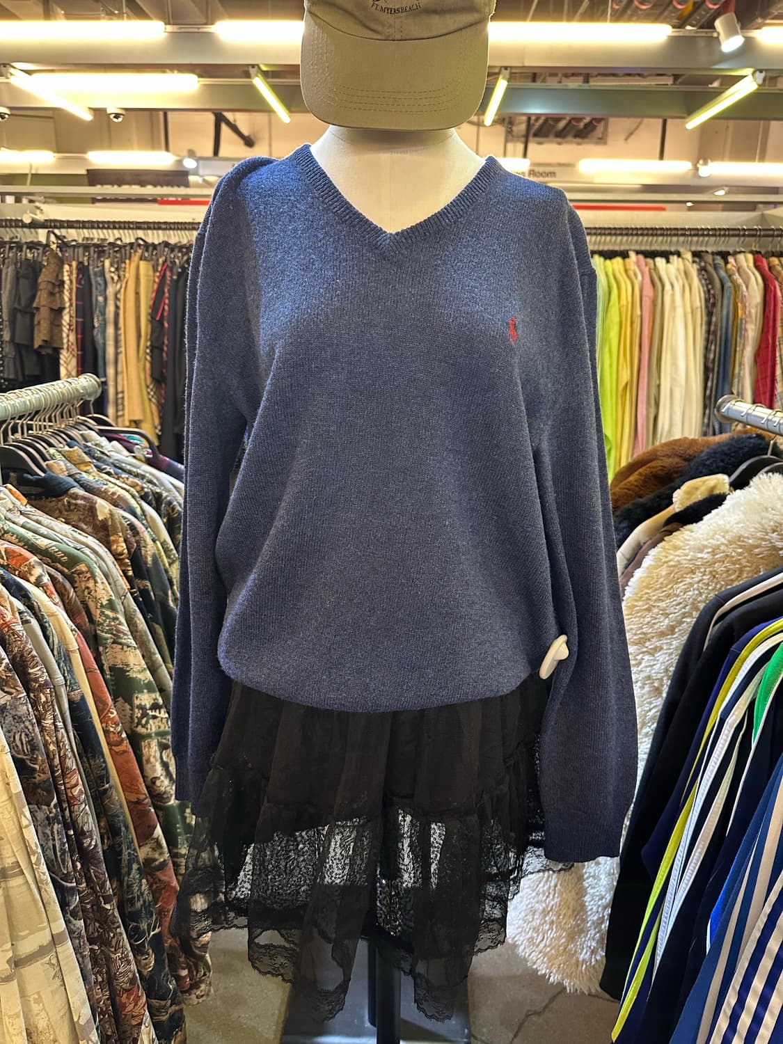 POLO 폴로 네이비 브이넥니트 상품이미지2