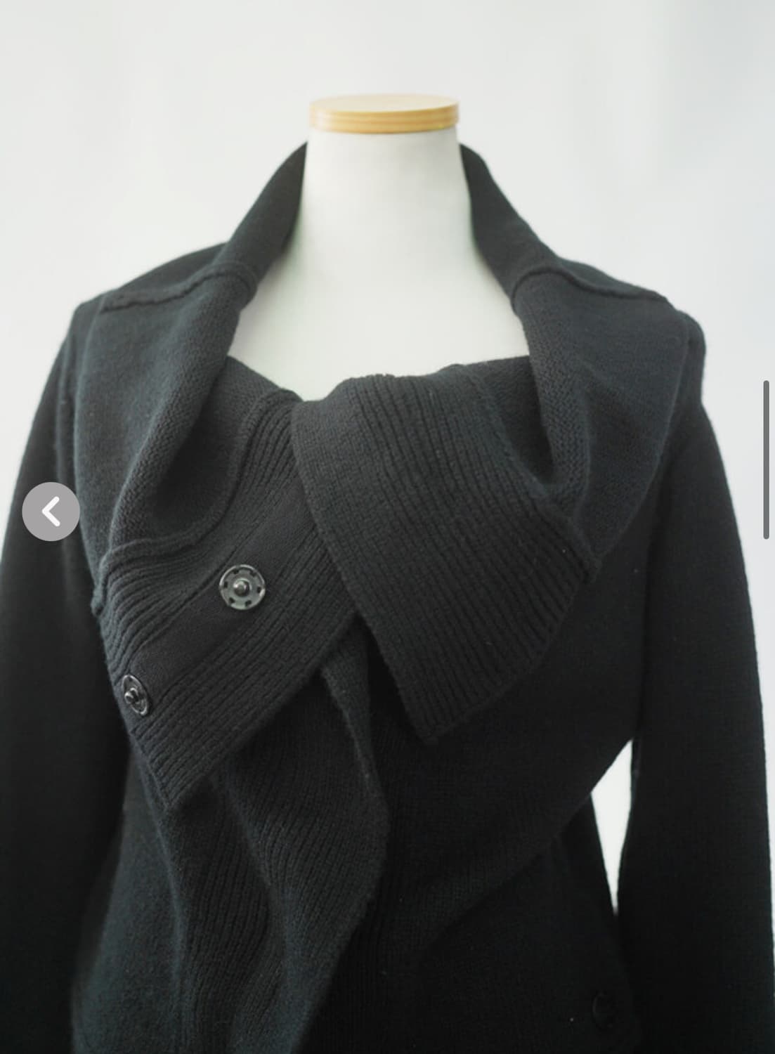 Dkny 빈티지 울100 언발 하이넥 드레이핑 가디건 아야즈 큐빈 파우닝 상품이미지3