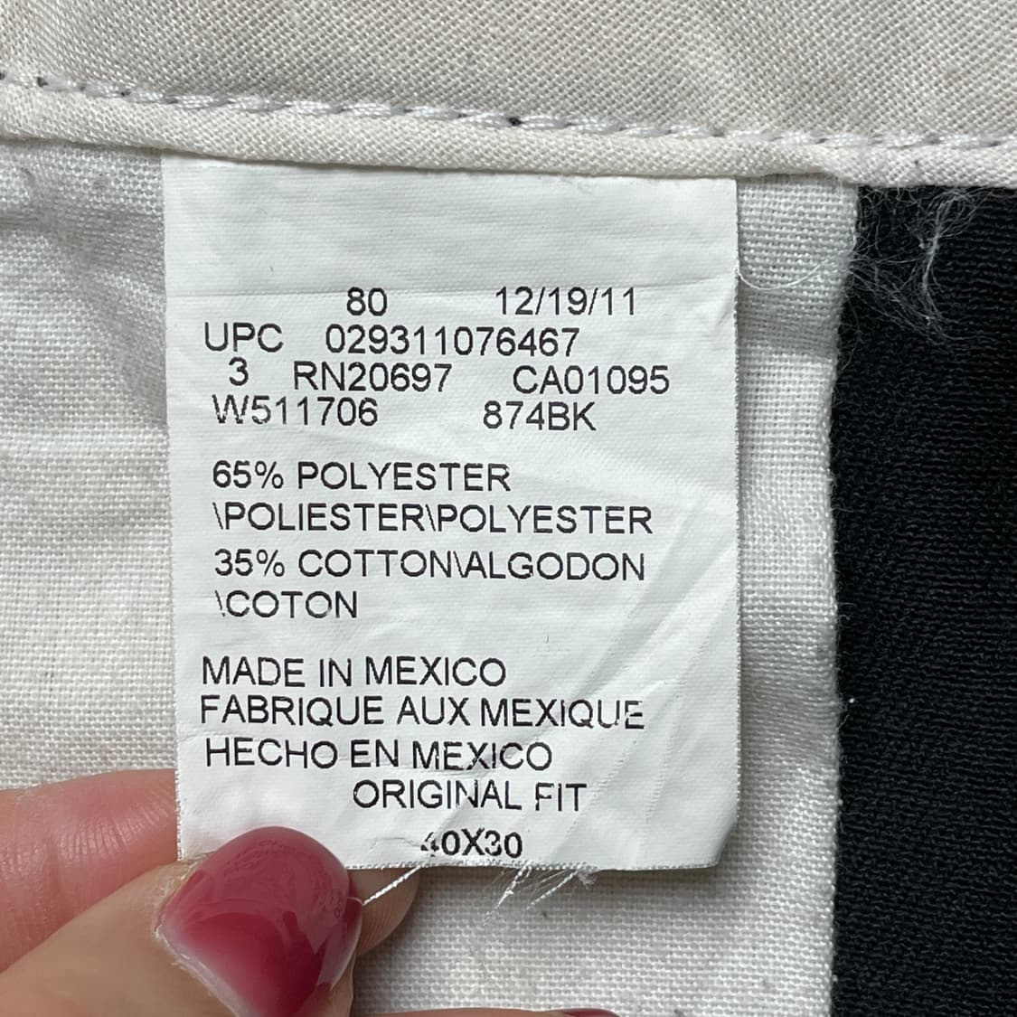 DICKIES 디키즈874 빈티지 블랙 워크 팬츠 A01054 상품이미지10