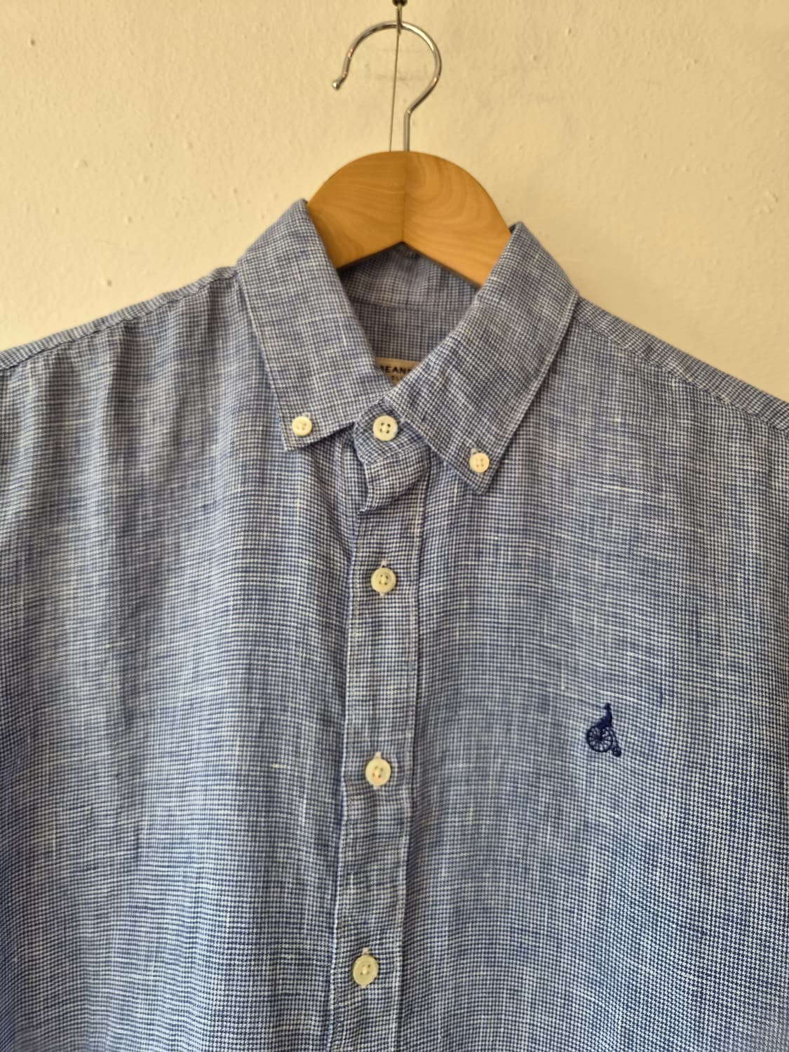 빈폴 남성 잔체크린넨반팔셔츠 100사이즈 상품이미지1