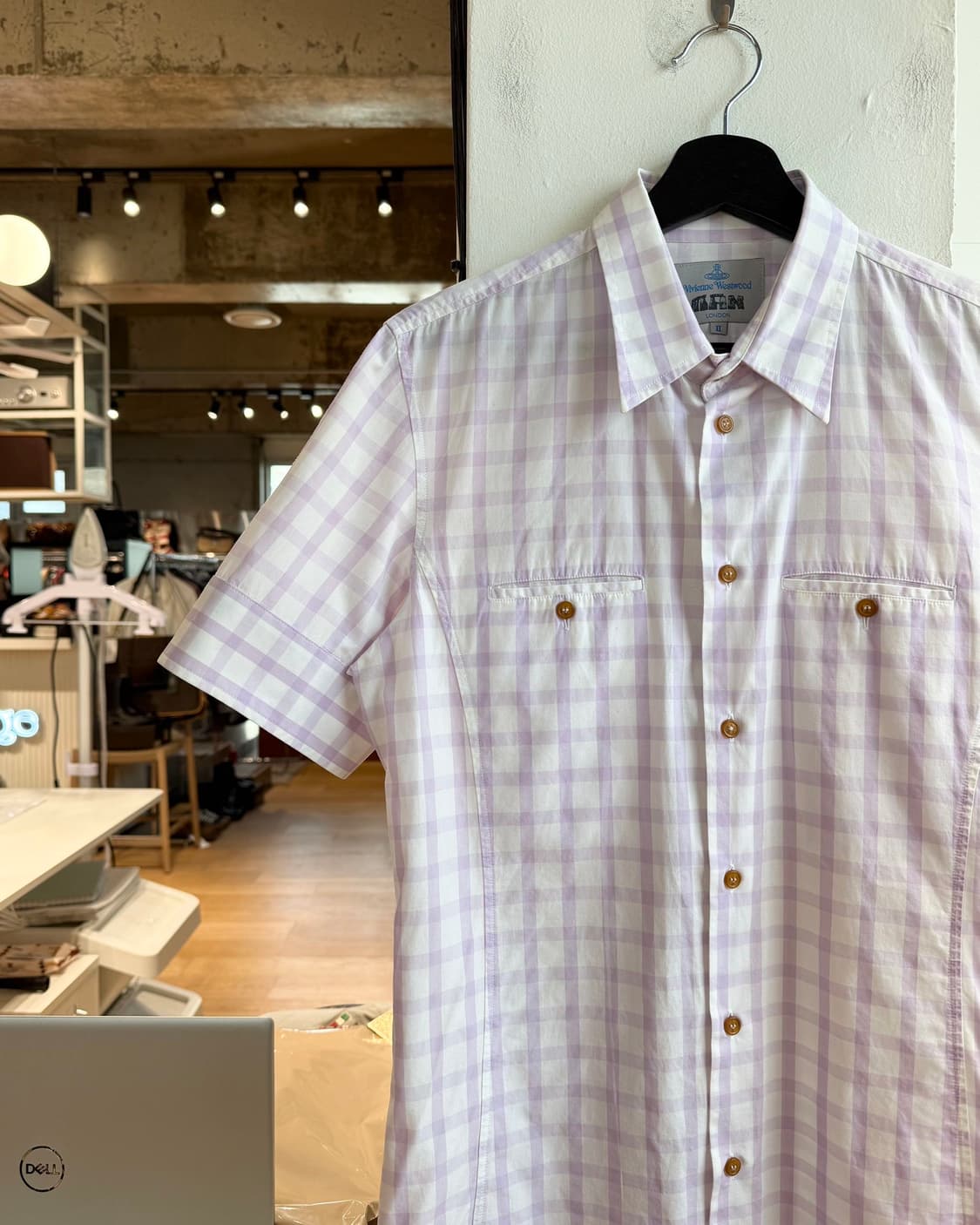 비비안 웨스트우드 맨 퍼플 체크 하프 셔츠  상품이미지4