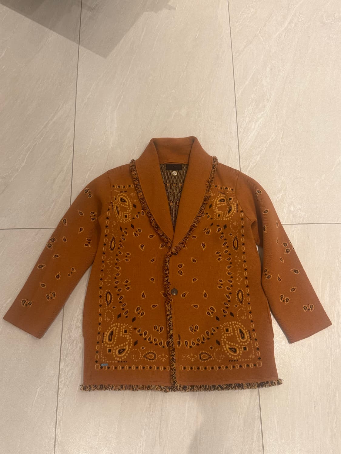 ALANUI 반다나 캐시미어 가디건 오렌지 상품이미지6