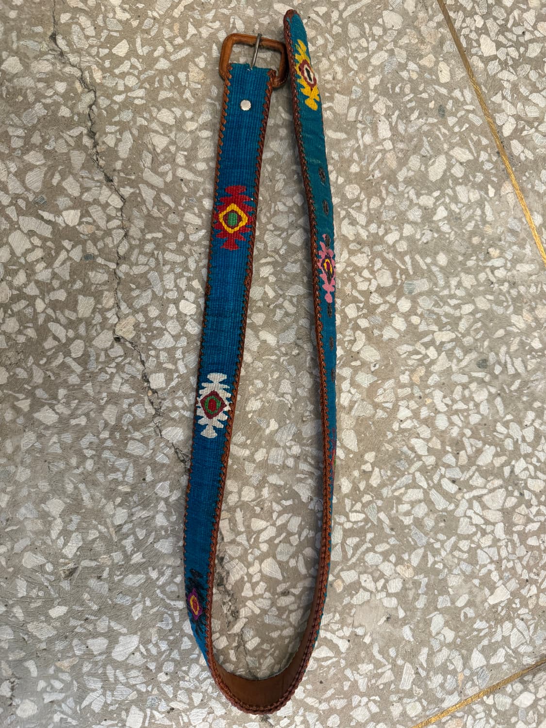 나바호 벨트 가죽과 자수 더블알엘 웨스턴 네이티브 아메리칸 상품이미지2
