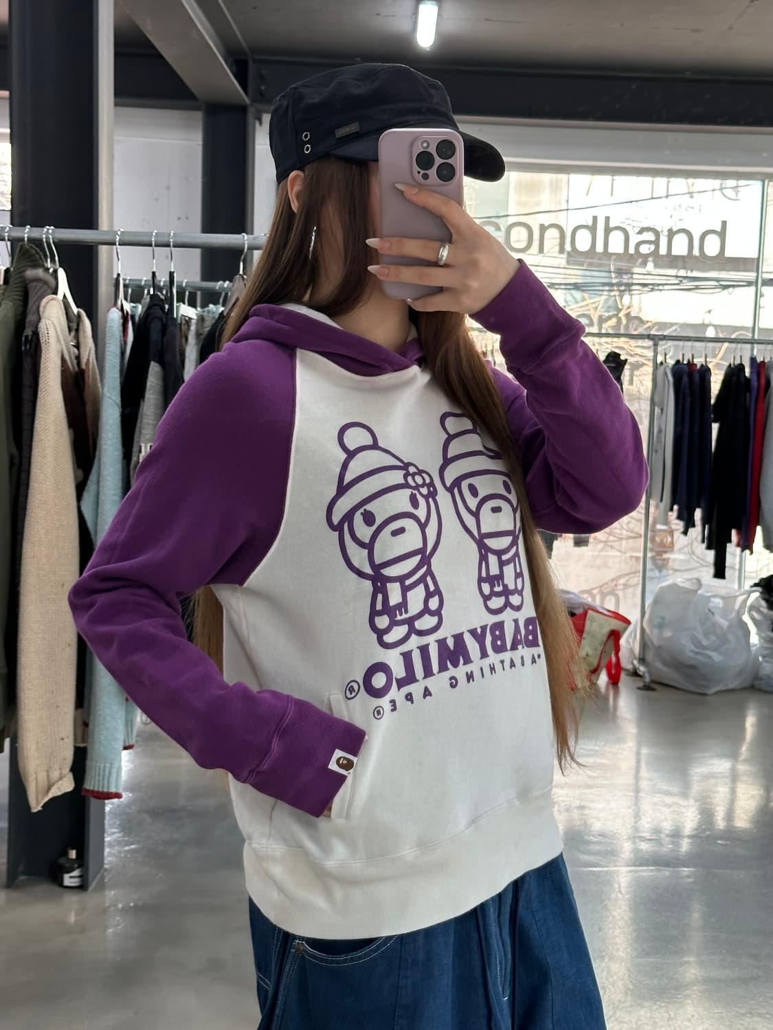 베이프 베이비마일로 레글런 후드티 상품이미지2