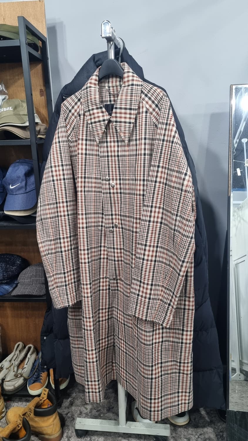 kolon 커스텀메로우 체크 트렌치코트 100~105 상태매우좋음 상품이미지1