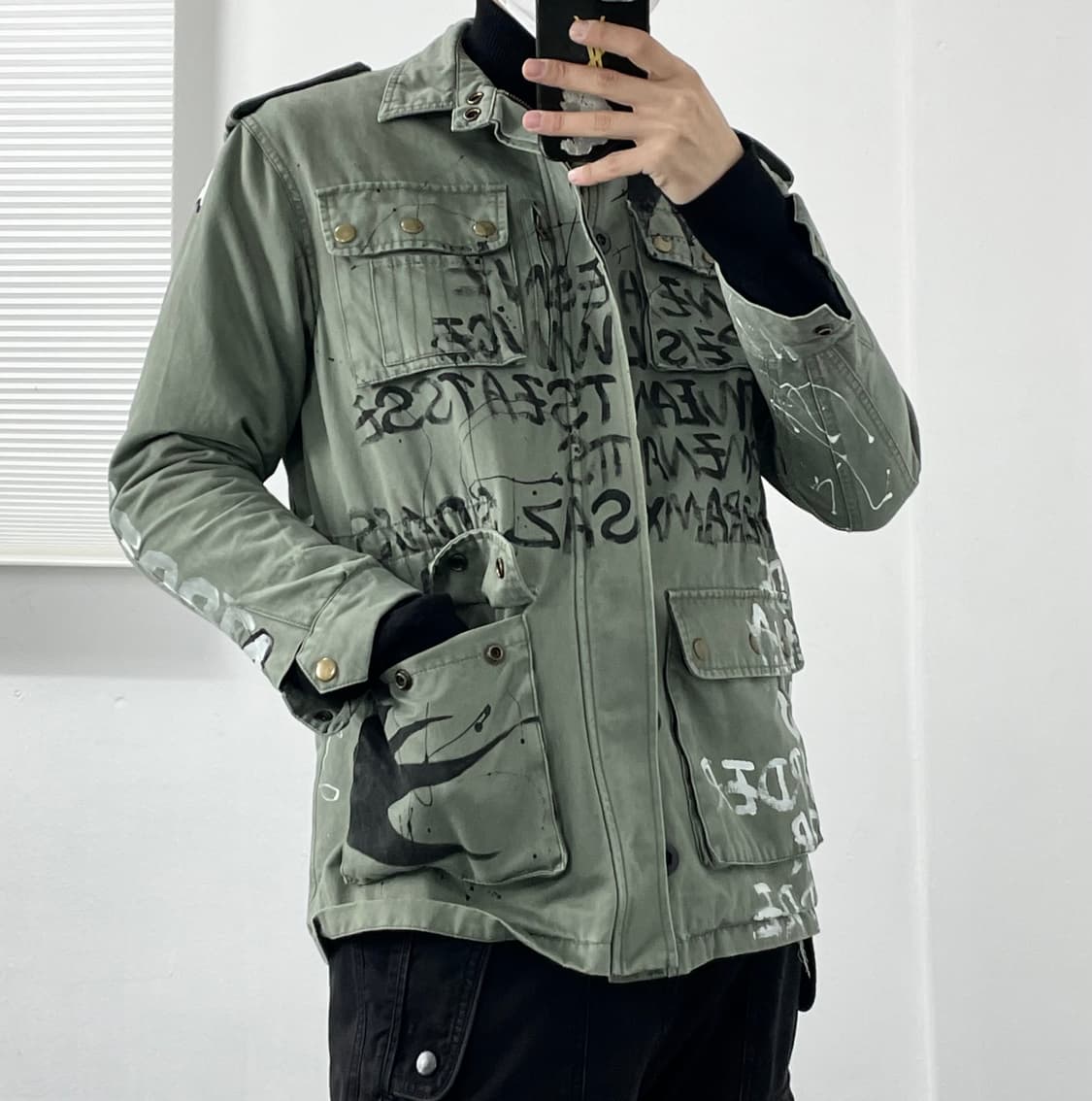 M 빈티지 페인팅 야상 자켓 상품이미지4