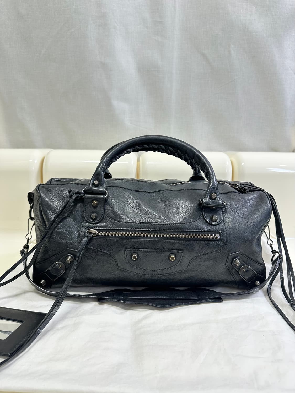 [A 정품] 발렌시아가 시티 모터백 트위기 블랙 상품이미지6