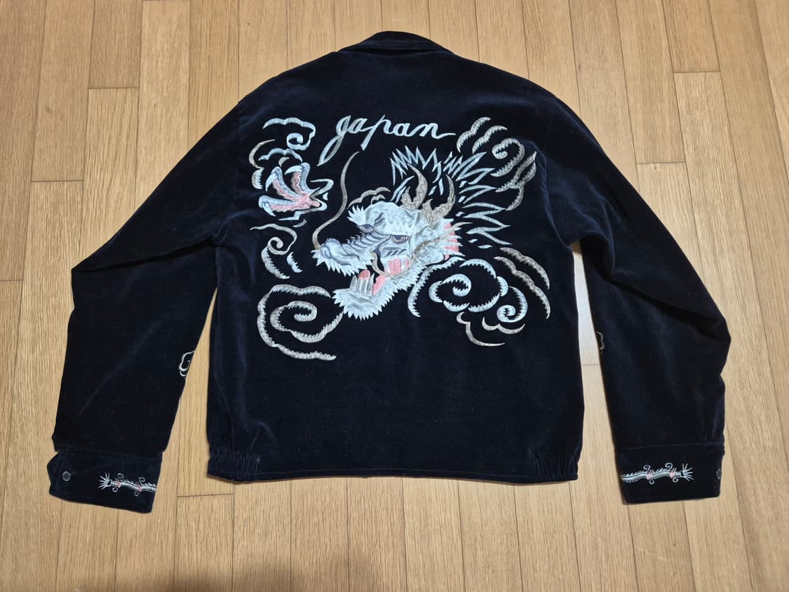 일본 벨벳 드래곤 자수 자켓 상품이미지6